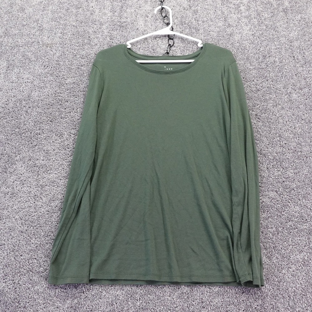 A New Day Long Sleeve T Shirt Womens Extra Large Green Crew Neck Modal Blend